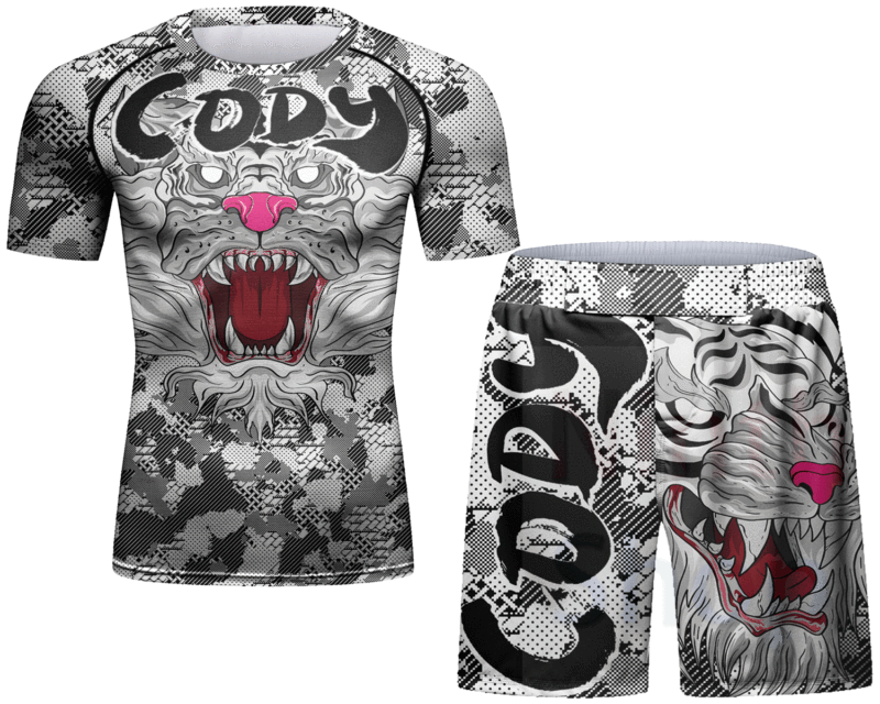 Cody Lundin Men's Sports T-shirt and Shorts 2 Pieces Sets Cool Dry Compression Round Collar Summer Fitness Sports Suit(231565-23189)