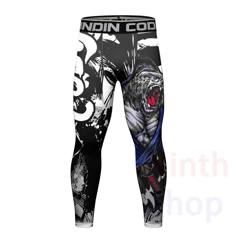 Cody Lundin Men's Sports Top and Pants 2 Pieces Sets Fast Dry Compression Round Collar 3D Print Fitness ALL Seasons Sports Suit（22474-22251）