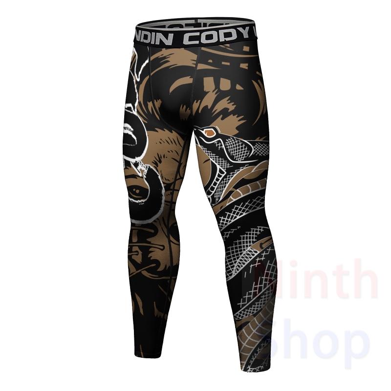 Cody Lundin Men's Sports Top and Pants 2 Pieces Sets Fast Dry Compression Round Collar 3D Print Fitness ALL Seasons Sports Suit（23485-23258）