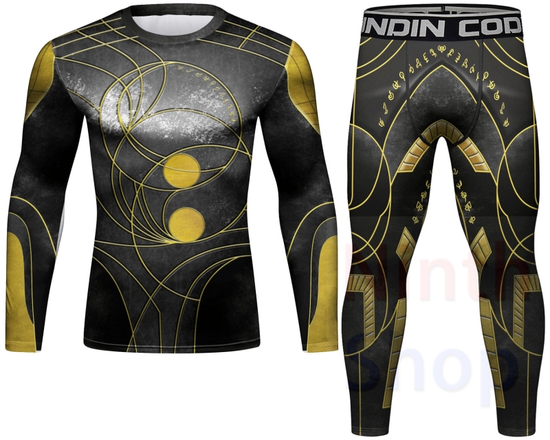 Cody Lundin Men's Compression Set - Long Sleeve Shirt and Pants- 2 Piece Sports Jogging Set Base Layer Quick-drying Fitness Suit(21398-22198)