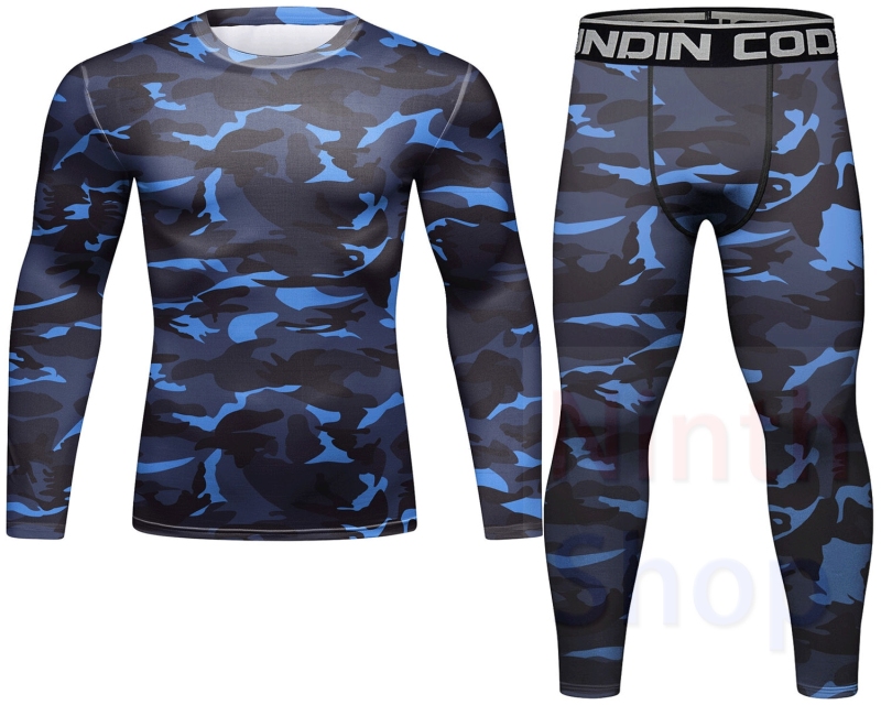 Cody Lundin Men's Compression Set - Long  Sleeve Shirt and Pants- 2 Piece Sports Jogging Set Base Layer Quick-drying Fitness Suit(22463-22239)