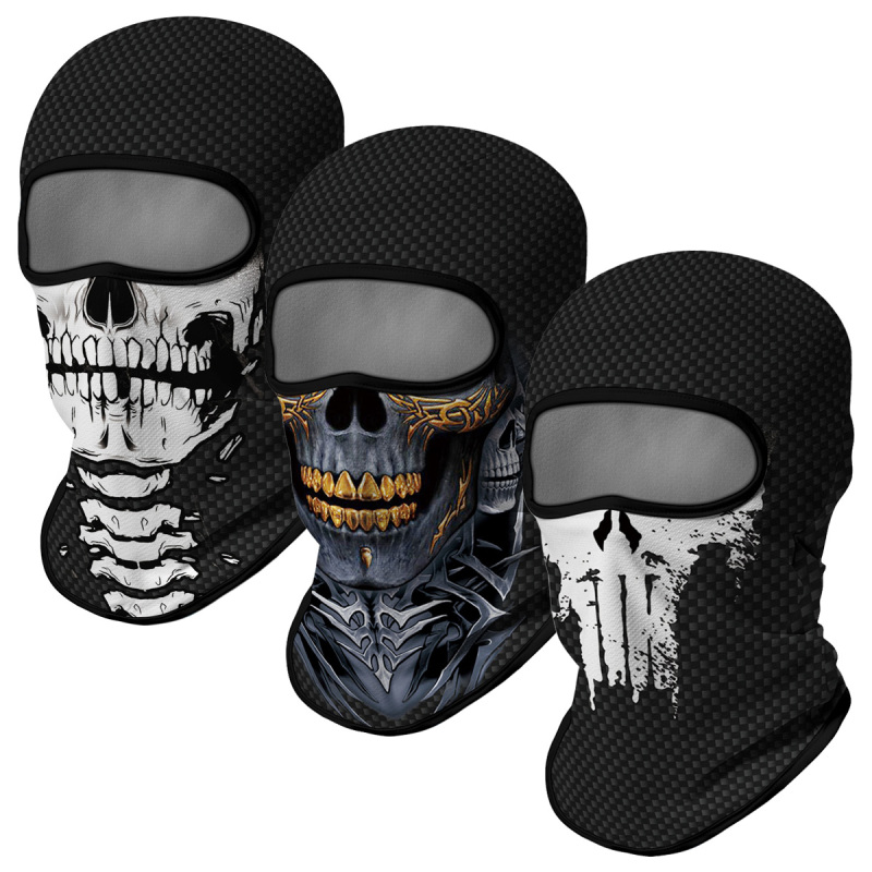 3PCS Balaclava Ski Mask Motorcycle Full Face Mask Outdoor Tactical Hood Headwear Mask Unisex for Cycling Halloween Cosplay（HT210127-130-157）