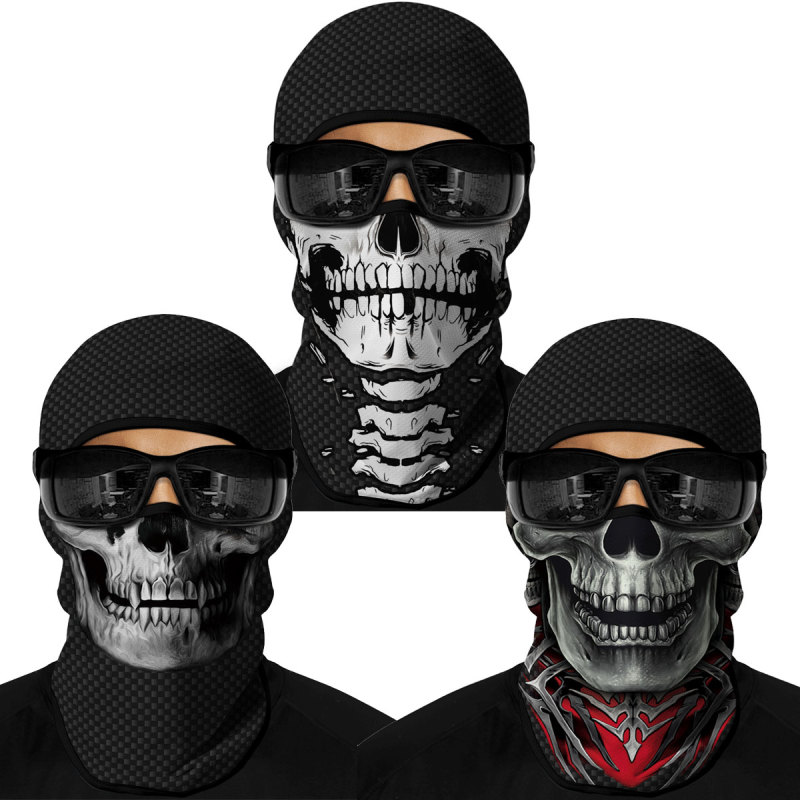 3PCS Balaclava Ski Mask Motorcycle Full Face Mask Outdoor Tactical Hood Headwear Mask Unisex for Cycling Halloween Cosplay（HT210122-125-130）