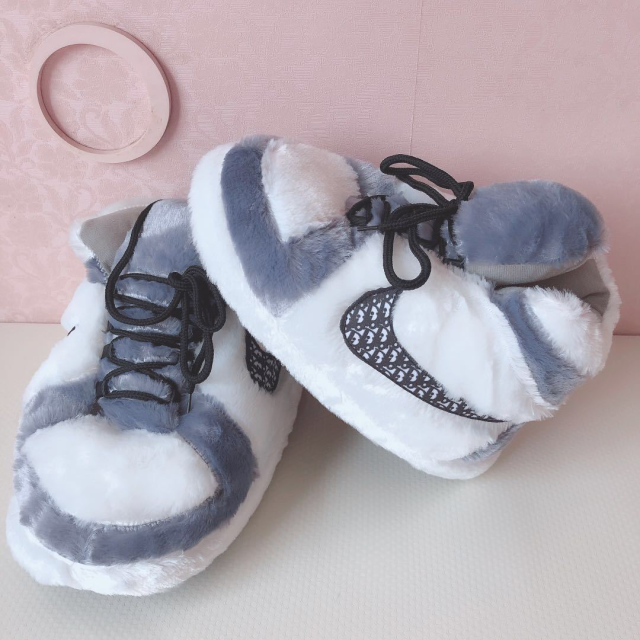 KingKong Toys Manufacturer Accept Customization A-G Funny Plush Slippers Teenager Adult Winter Indoor Catnap House Shoes