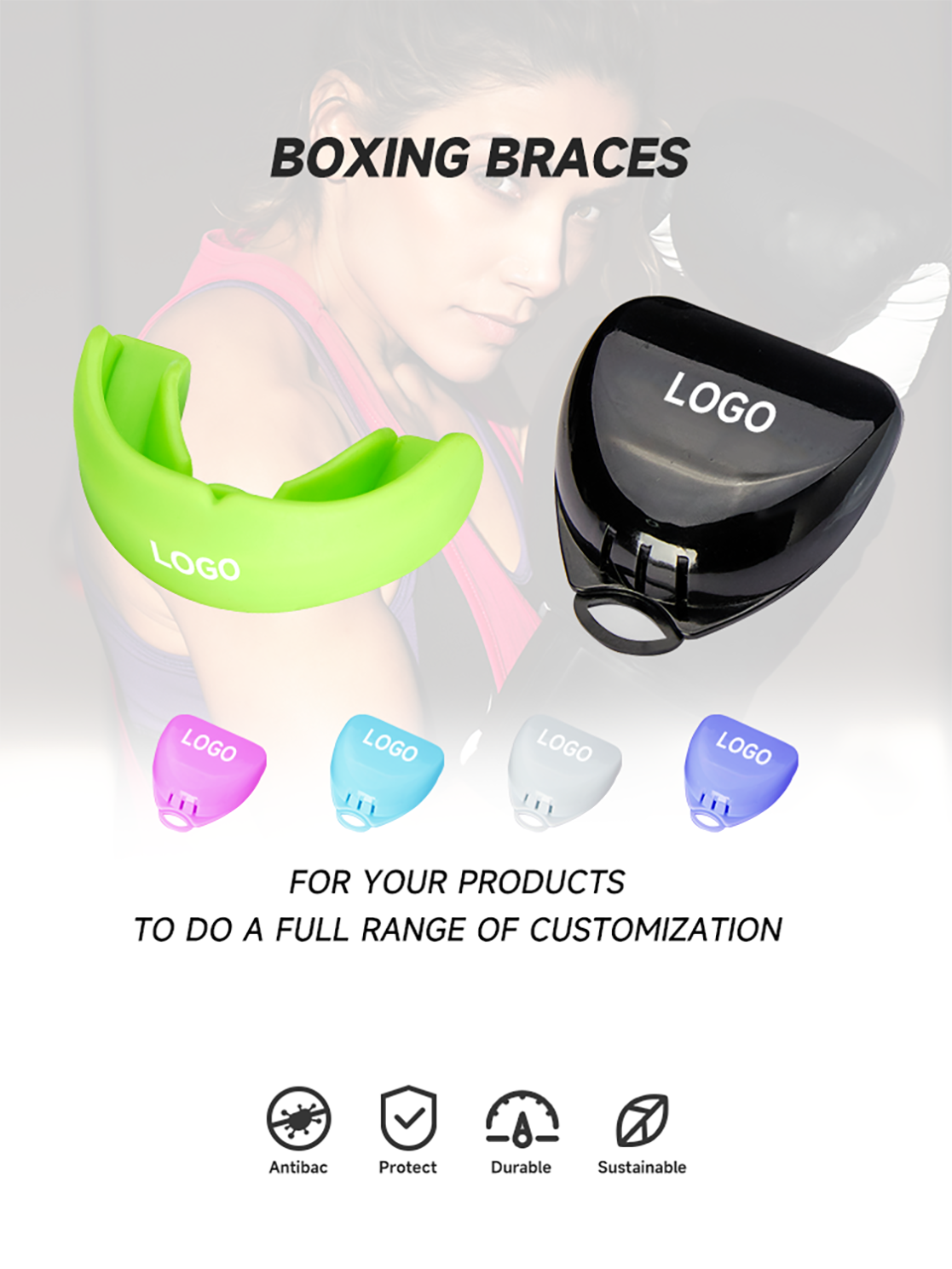 100% EVA Single Layer Mouth Guard for MMA Rugby Boxing Tooth Protector