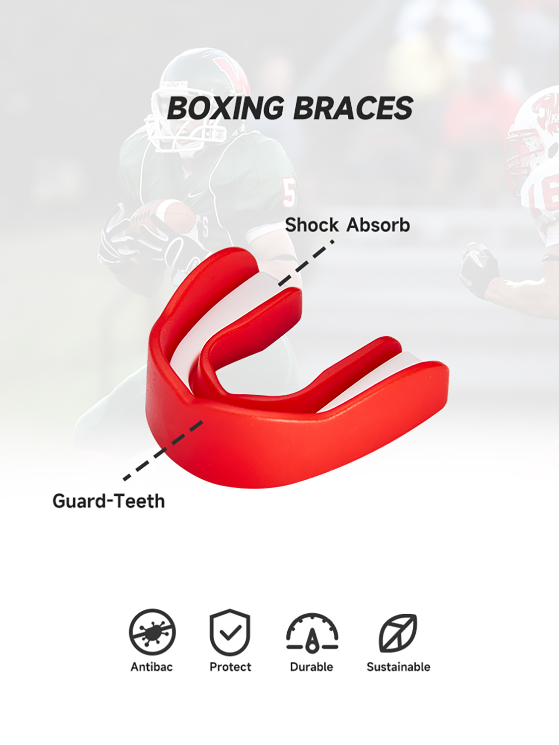 Custom Logo Sports Boxing Battle Ice Hockey Dental Mouth Prop Tongue Guard Mouth Guard