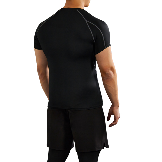 Men Fitness Sports Clothing Quick Dry Gym Running T Shirts Tight Fitting Tee Slim Compression Shirt