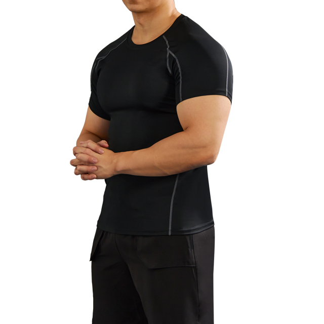 Men Fitness Sports Clothing Quick Dry Gym Running T Shirts Tight Fitting Tee Slim Compression Shirt