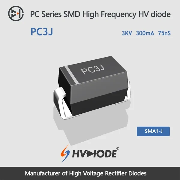 PC3J SMD high voltage diode 3KV,300mA,75nS