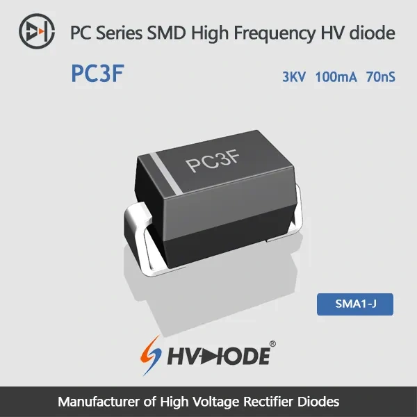 PC3F SMD high voltage diode 3KV,100mA,70nS