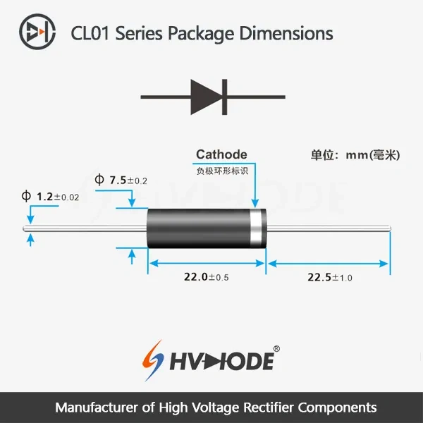 CL01-12 Low Frequency High voltage diode 12KV 350mA