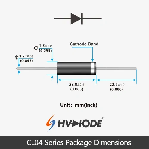 CL04-25 Low Frequency High voltage diode 25KV 200mA