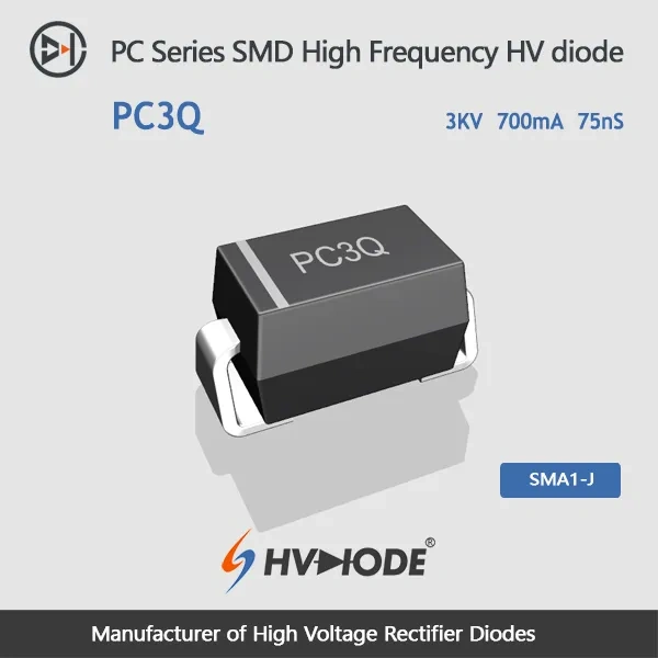 PC3Q SMD high voltage diode 3KV,700mA,75nS