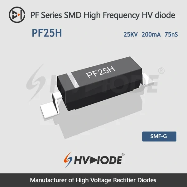 PF25H SMD high voltage diode 25KV, 200mA, 75nS