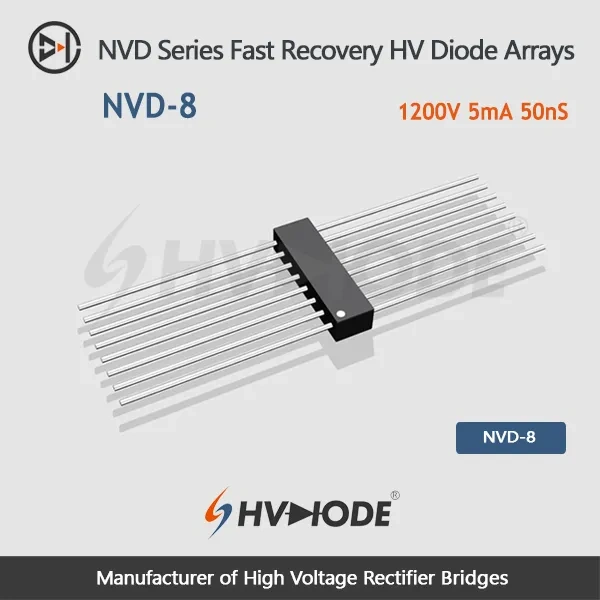 NVD-8 Fast recovery high voltage diode arrays 1.2KV 5mA 50nS