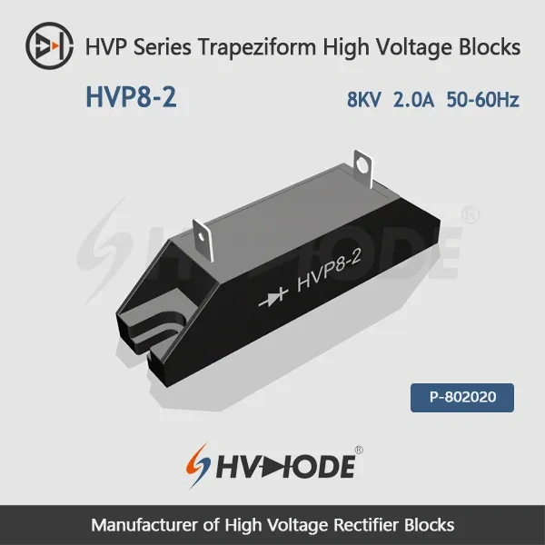 HVP8-2 Trapeziform High Voltage Rectifier Blocks 8KV 2A  50-60Hz