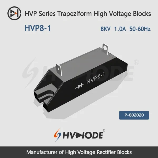 HVP8-1 Trapeziform High Voltage Rectifier Blocks 8KV 1A  50-60Hz