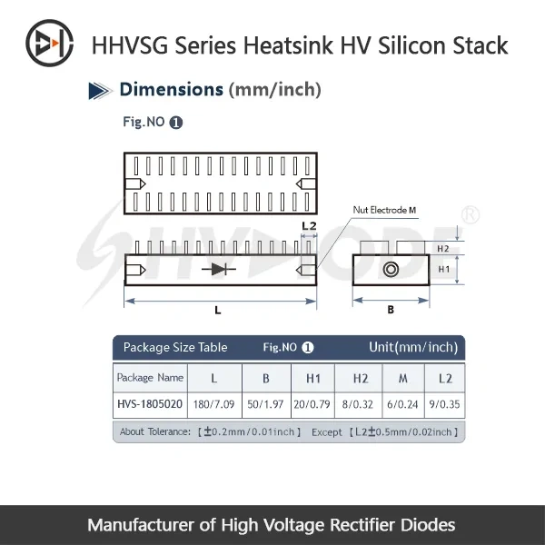 HHVS50-6G Heatsink High Voltage Silicon Stack  50KV 6A  100nS