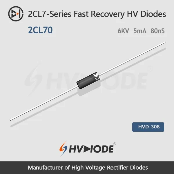 2CL70 Fast Recovery High Voltage Diode 6KV 5mA 80nS