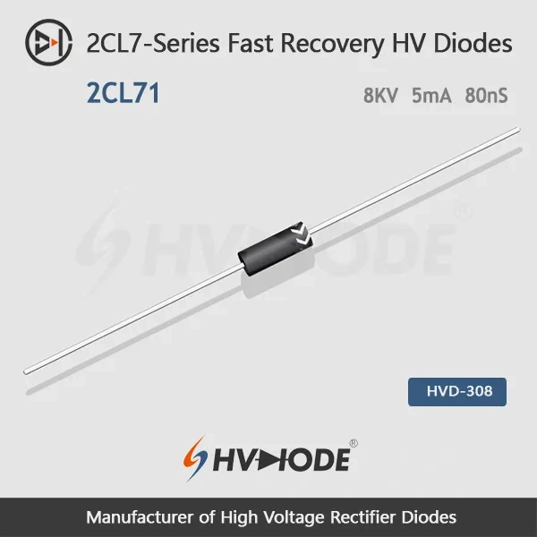 2CL71 Fast Recovery High Voltage Diode 8KV 5mA 80nS