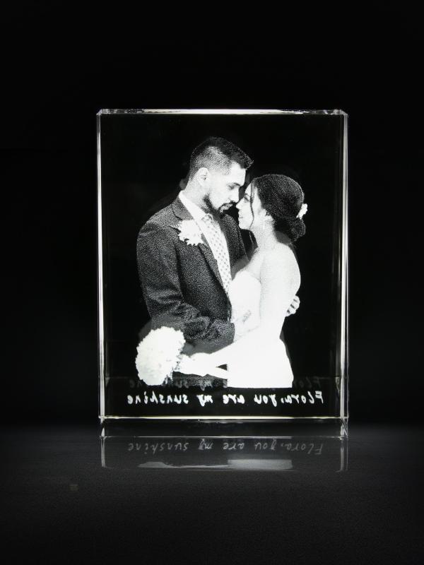 2D Laser Engraving Rectangle Photo Frame Custom Wedding Anniversary Gifts for Your Love