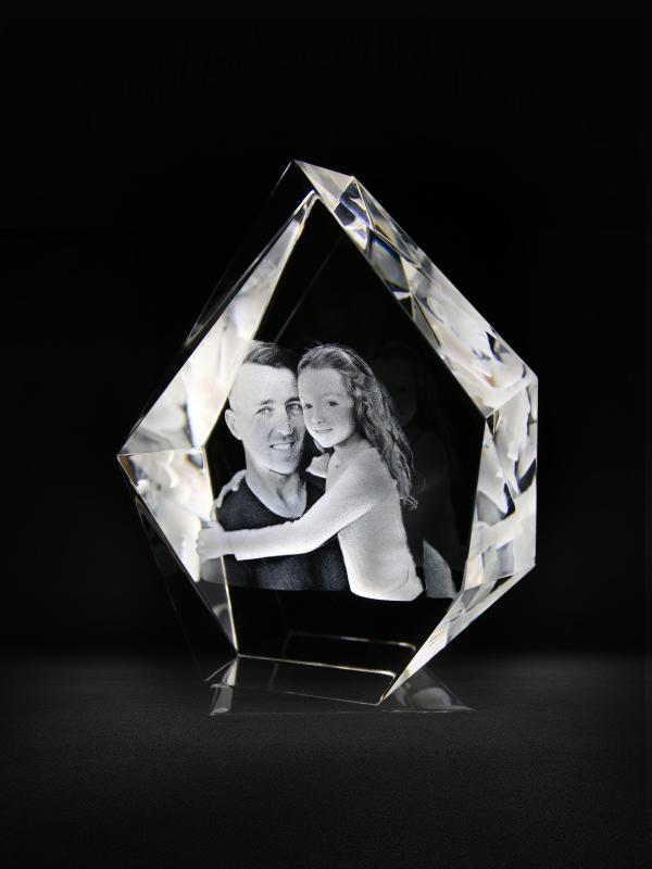 Custom Father's Day Gifts 3D Crystal Prestige for Your Hero Personalized Image Etched in Glass