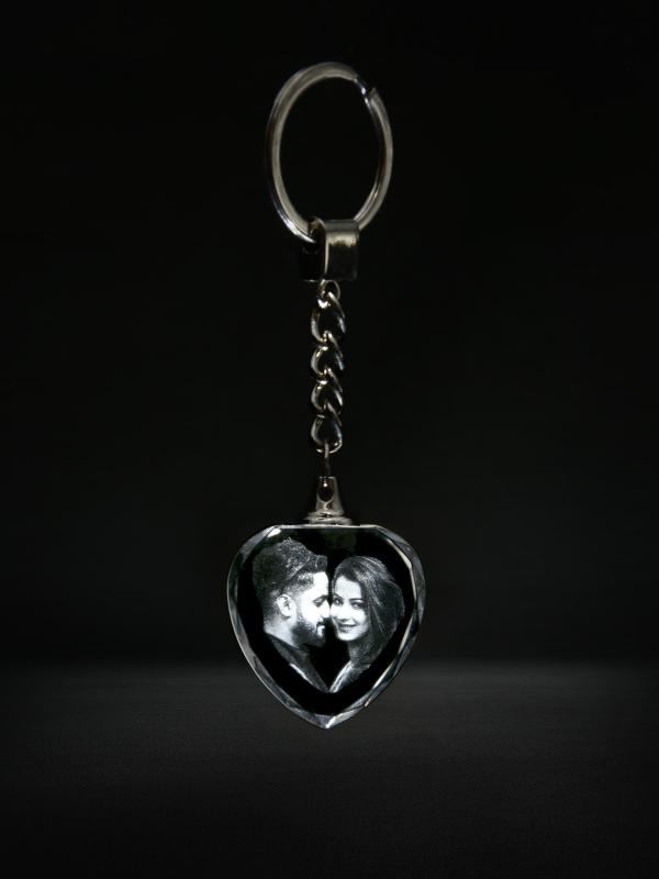 Custom Crystal Key Chain with Your Own Photo 2D Crystal Photo Gifts for Birthday Anniversary Memento