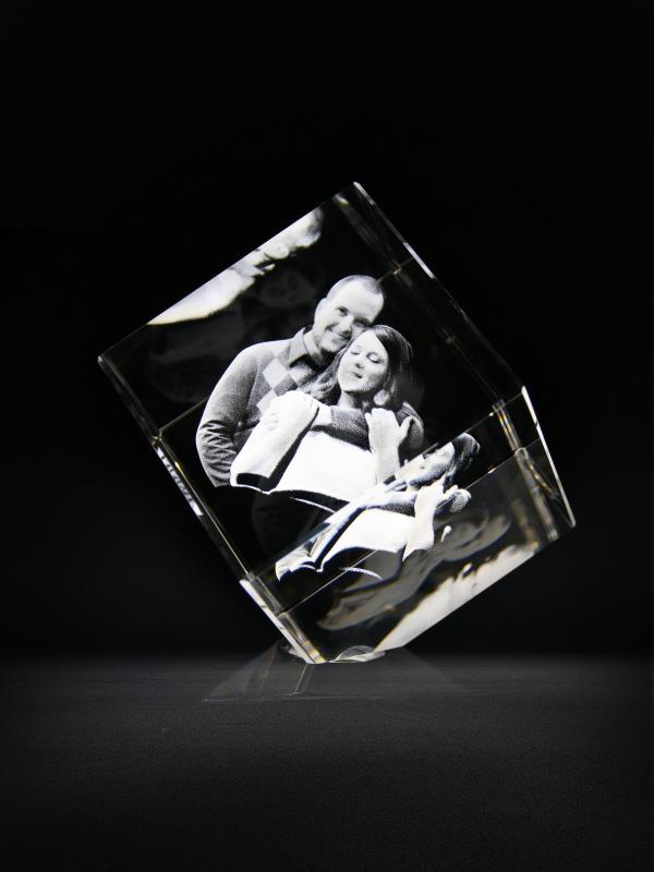 3D Crystal Diamond Custom Birthday Gifts Personalized 10 Year Anniversary Gifts Photo in Glass