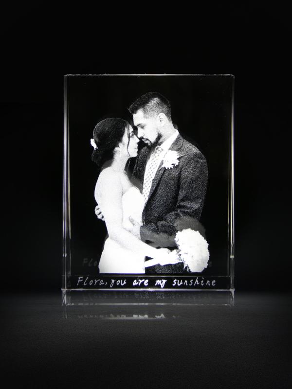 2D Laser Engraving Rectangle Photo Frame Custom Wedding Anniversary Gifts for Your Love