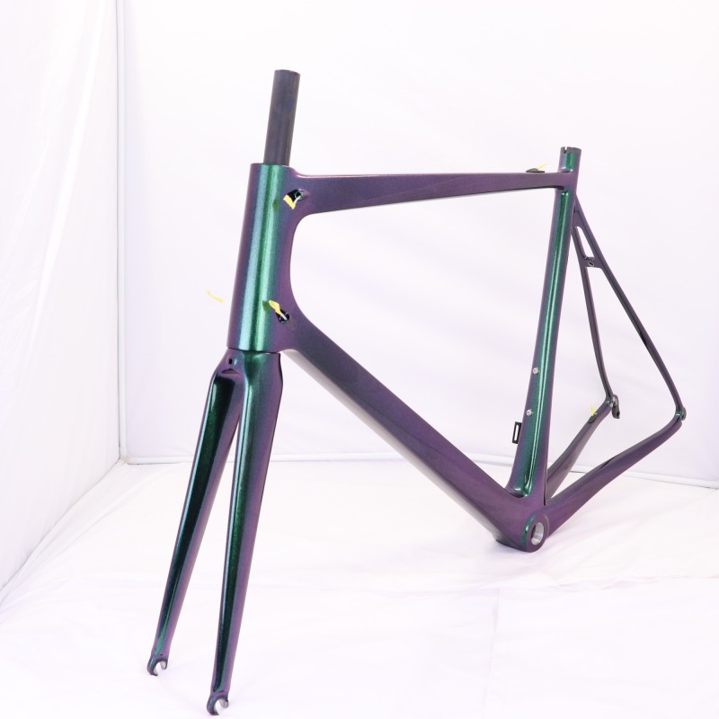 VB-R-077 chameleon green paint light carbon bike frame