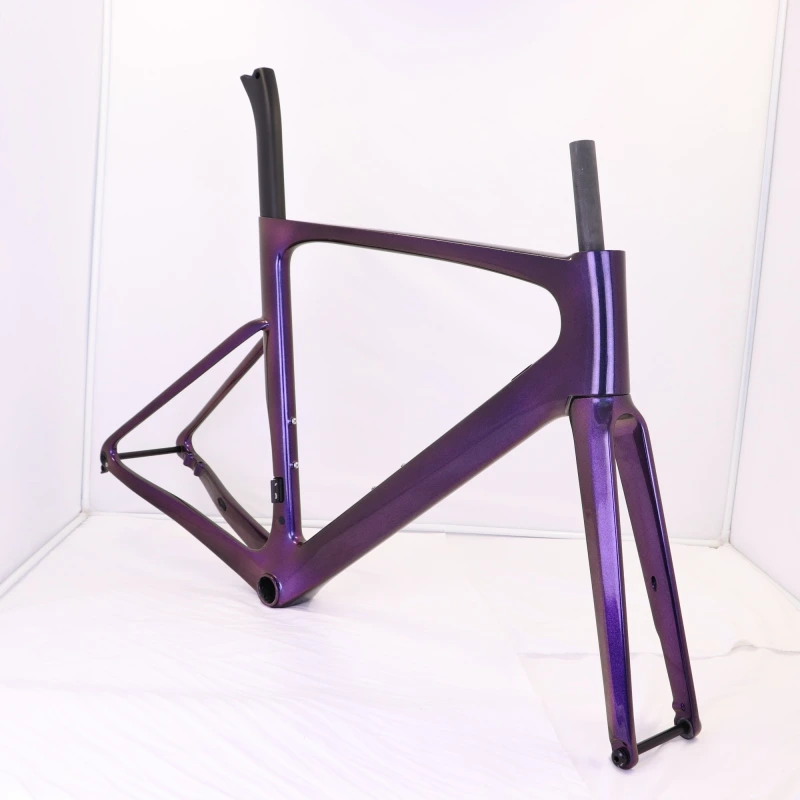 2020 Purple Chameleon Paint Carbon Road Disc Frame VB-R-099 Hidden cables