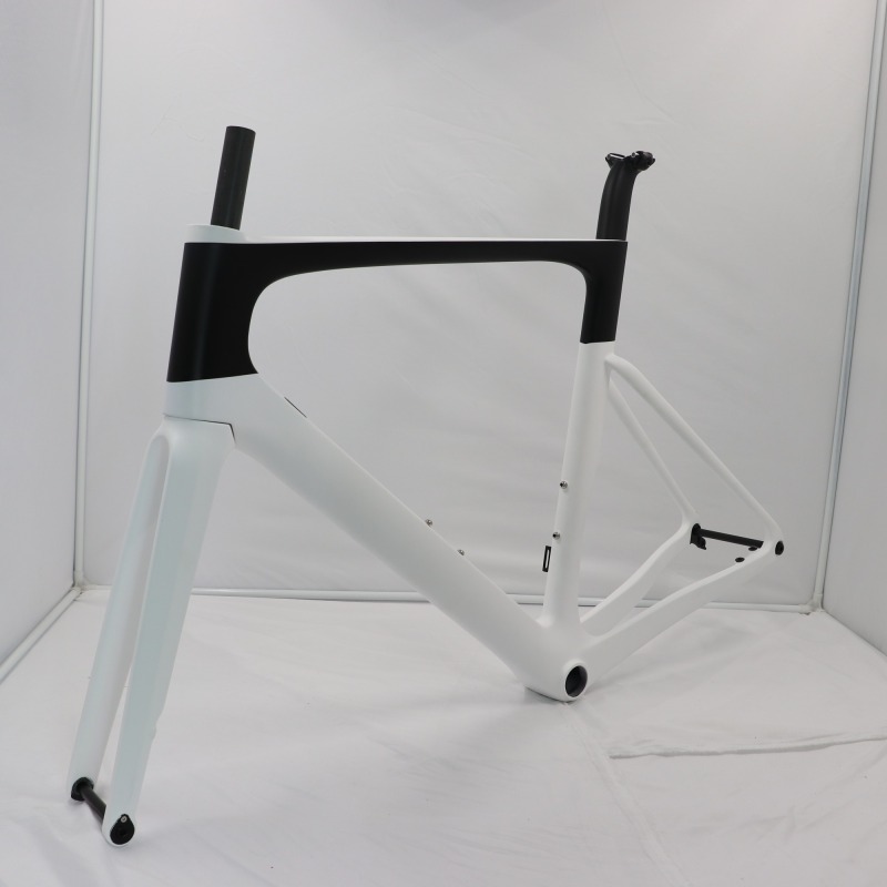 VB-R-099 black&amp; white paint carbon road disc frameset