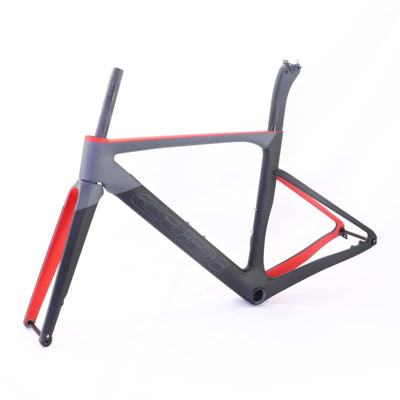 VB-R-099 Aero Road Carbon Bike Frame Red Grey