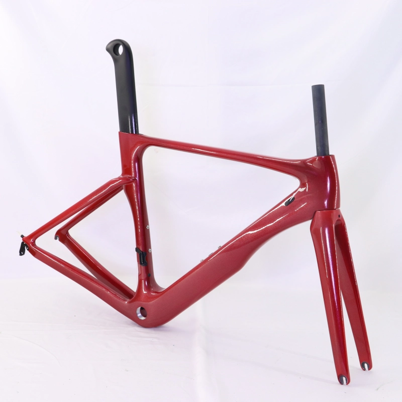 VB-R-068 metallic red color road bicycle frameset