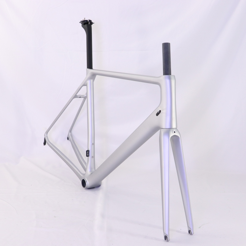 VB-R-066 metallic blue v brake road bike frame matte silver