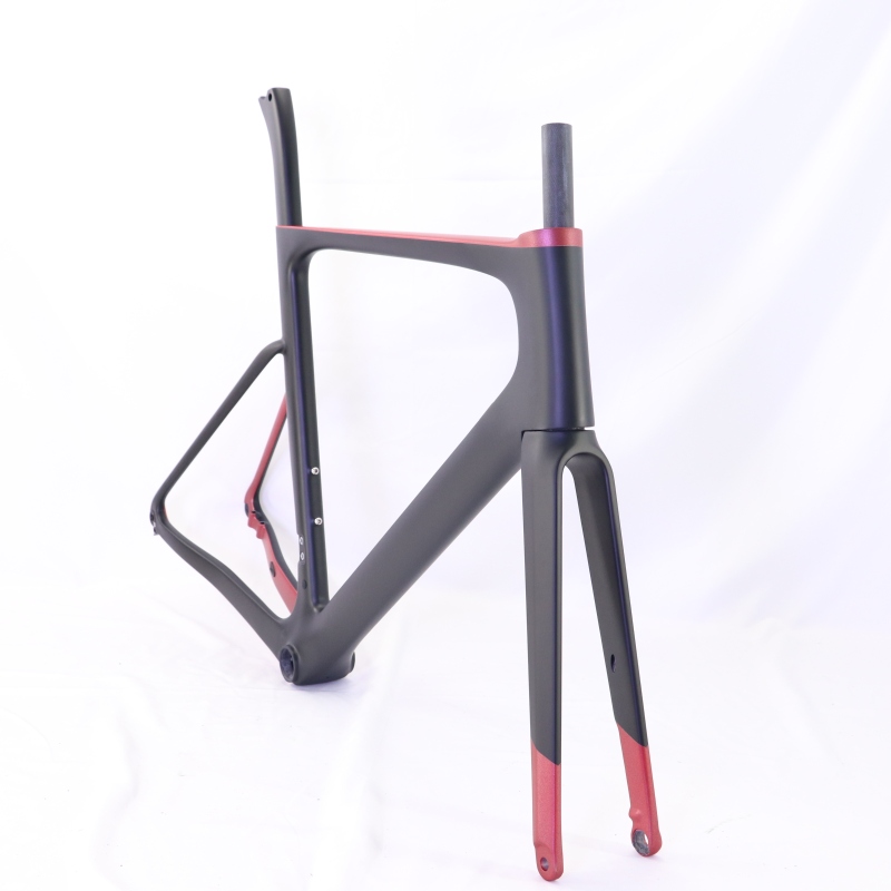 VB-R-099 Custom Paint Aero Road Carbon Bike Frame Metallic Red