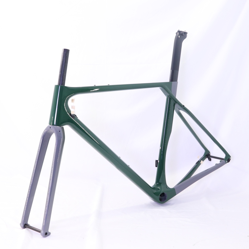 GF-001 Custom Paint Gravel Bike Frame Green &amp; Grey