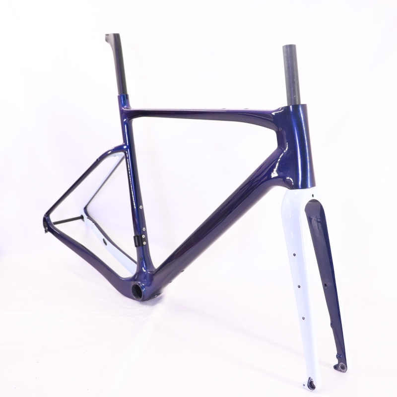 GF-002 Carbon Gravel Bike Frameset Blue Chameleon And White