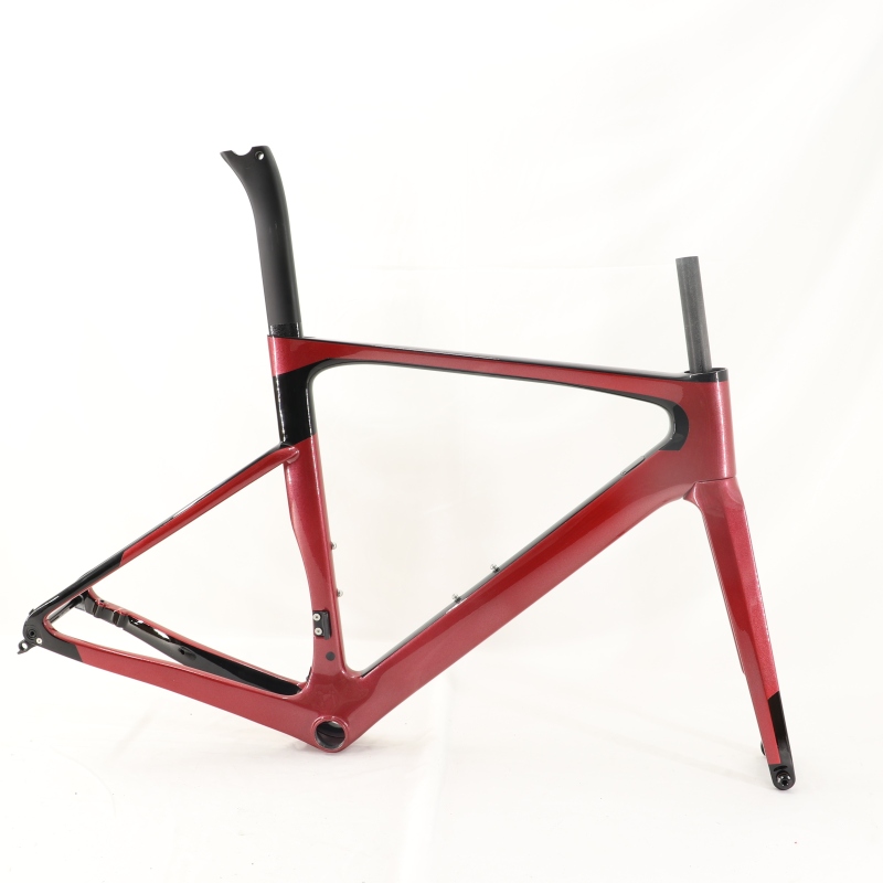 VB-R-099 Custom Paint Aero Road Carbon Bike Frame Metallic Red 2