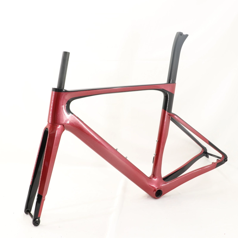 VB-R-099 Custom Paint Aero Road Carbon Bike Frame Metallic Red 2