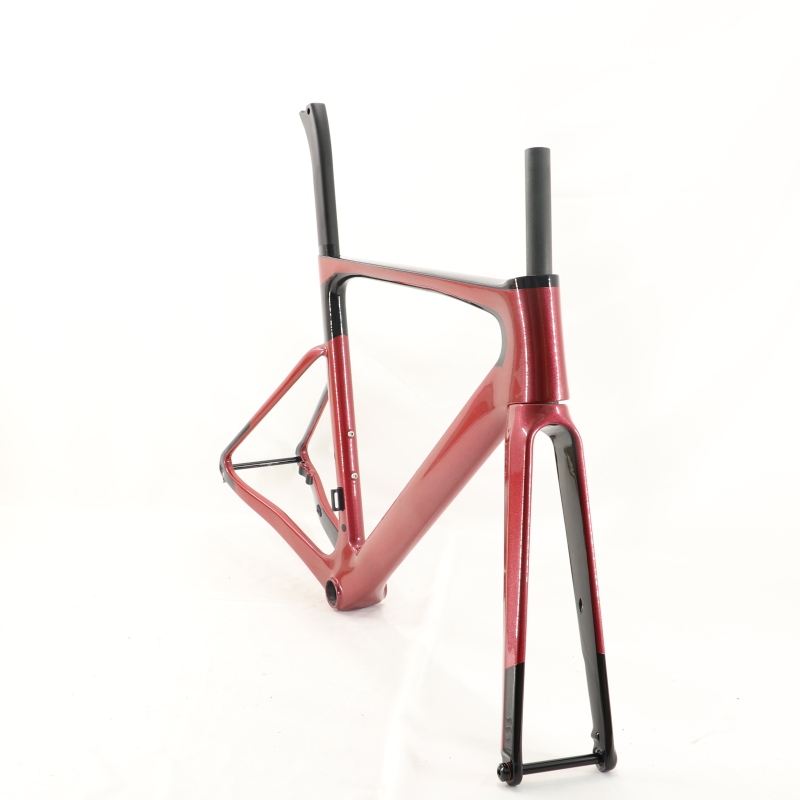 VB-R-099 Custom Paint Aero Road Carbon Bike Frame Metallic Red 2