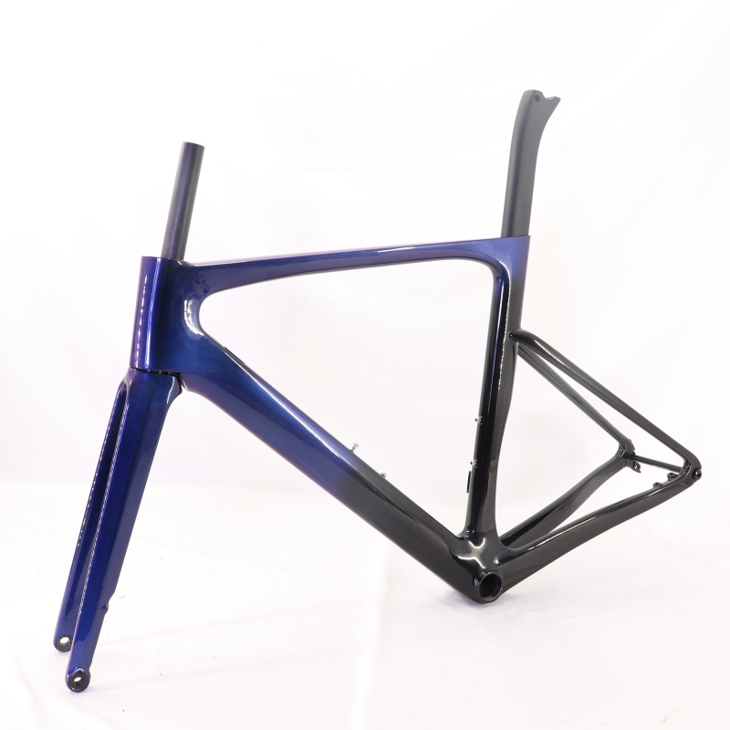 VB-R-099 Custom Paint Aero Road Carbon Bike Frame Chameleon &amp; Black Glossy