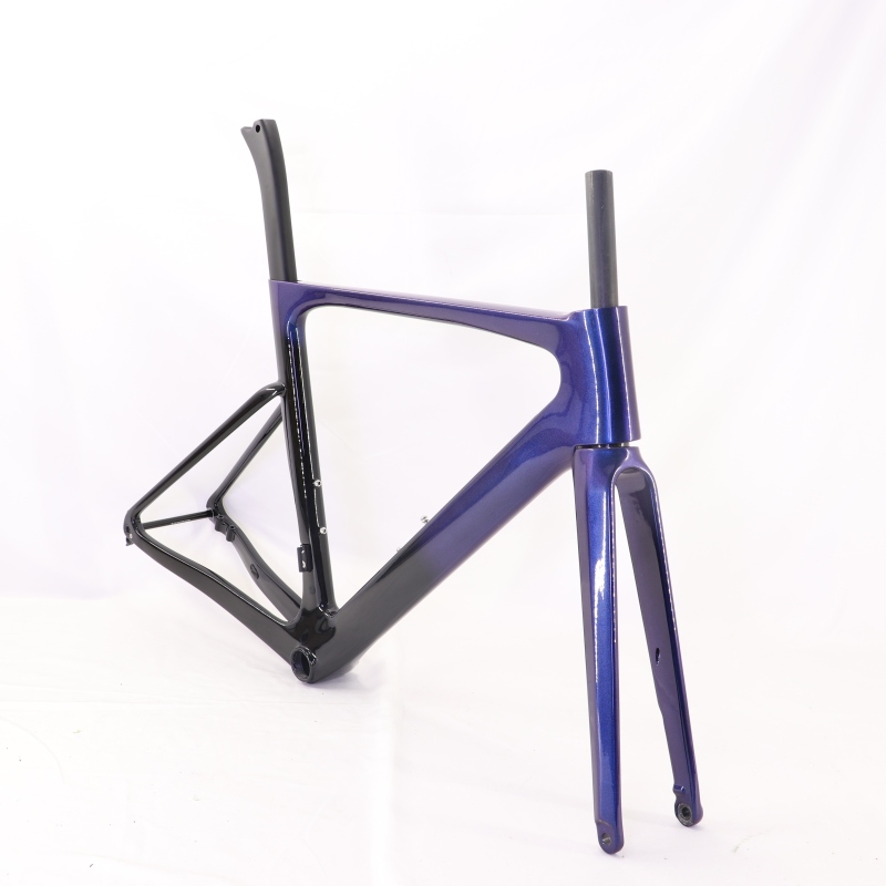 VB-R-099 Custom Paint Aero Road Carbon Bike Frame Chameleon &amp; Black Glossy