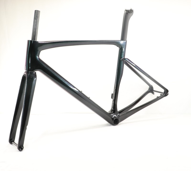 VB-R-168 Light Weight Carbon Road Bike Frameset Glossy Green Chameleon Fading Paint