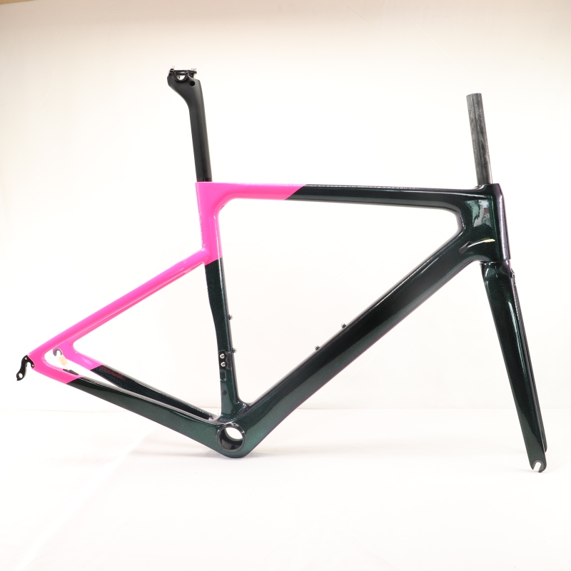 VB-R-086 Carbon Road Bike Frame V Brake Custom Paint Black Pink