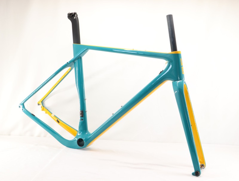 GF-001 Custom Paint Gravel Bike Frame Green &amp; Golden