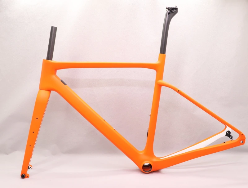 GF-002 Carbon Gravel Bike Frame set Orange &amp; White