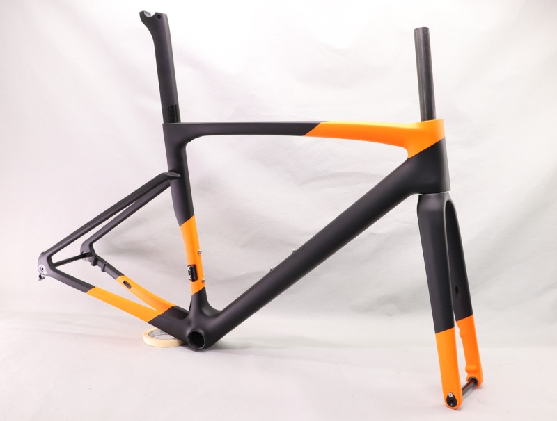 VB-R-168 Light Weight Carbon Road Bike Frame Black Orange Matte