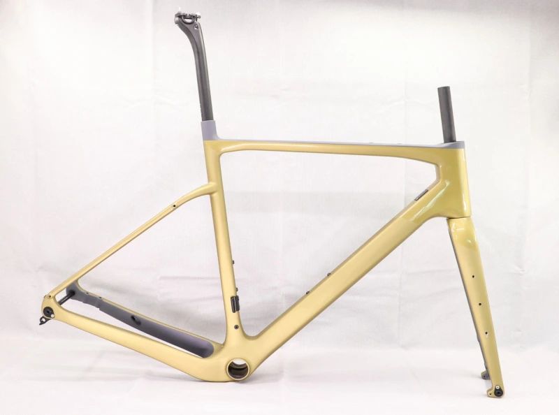 GF-002 Carbon Gravel Bike Frame Golden Glossy And Matte