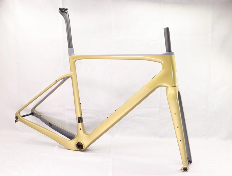 GF-002 Carbon Gravel Bike Frame Golden Glossy And Matte